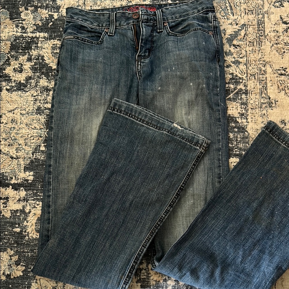 Cinch Blue Flare Wide Leg Jeans